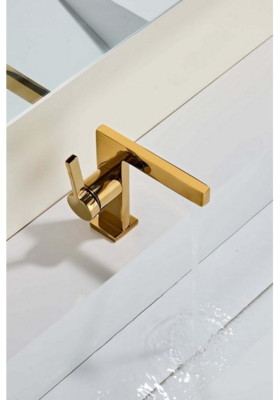 Sera Kısa Lavabo Bataryası Parlak Altın