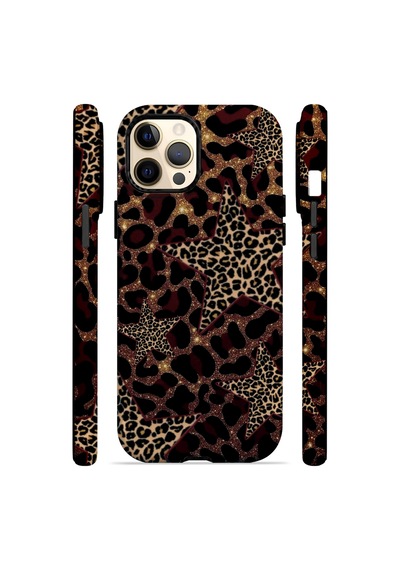 Velvoria Valestra Yıldızlı Leopar Apple iPhone Uyumlu 12 Pro Max Darbe Korumalı Kılıf Valestra Select - Yıldızlı Leopar