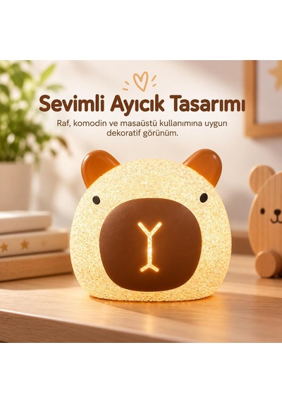 Ayıcık Led Gece Lambası Yumuşak Dokulu Çocuk Odası, Ly2005 Genel