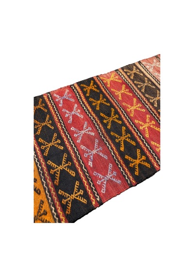 El Dokuması Kök Boya Cicim Kilimi 57x110 Renkli %100 Yün Kilim