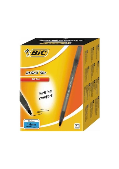 BIC TÜKENMEZ KALEM ROUND STIC 60 LI SİYAH 920568