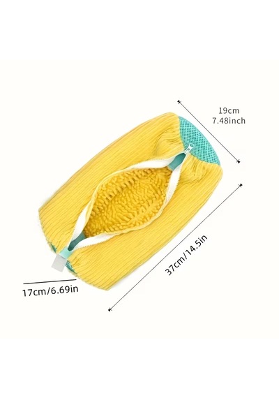 Mikrofiber Astarlı Ayakkabı Yıkama Çantası & Koruyucu Fermuarlı Çamaşır Filesi Sarı