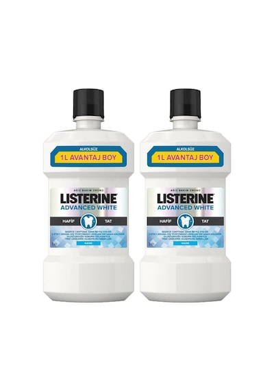 Listerine Advanced White Hafif Tat 2 x 1000 ML