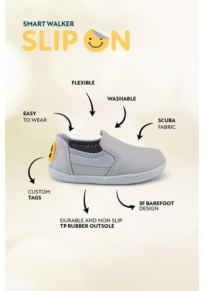 Smart Walker Slip-on Tags Süper Mat Gri Barefoot Işıklı Çocuk Ayakkabı Gri