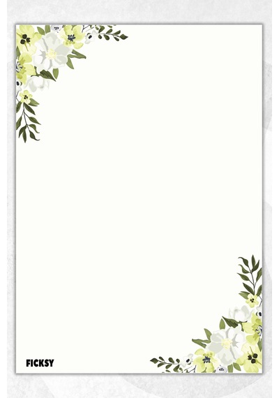 A5 Çiçek Bloknot Çizgisiz Defter - 50 Yaprak - Memopad - Notepad - Not Defteri - Not Kağıdı - 2910 Çok Renkli