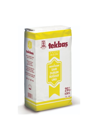 Tekbaş Un Sarı Durum Buğday Unu  Makarnalık Eriştelik 25 KG
