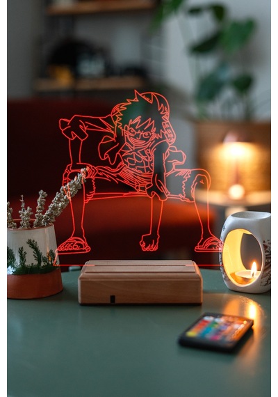 Monkey D.luffy One Piece 16 Renk Kumandalı 3d Gece Lambası