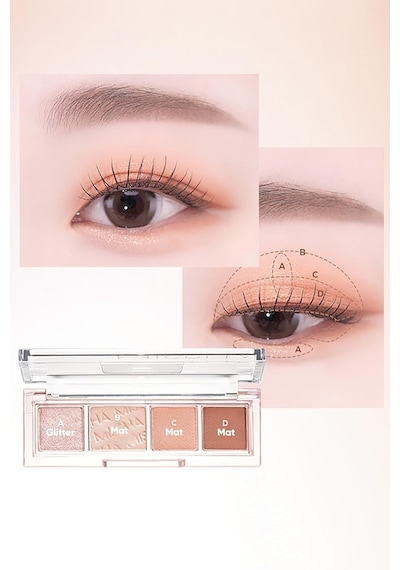 Yoğun Pigmentli Mat Ve Işıltılı Tonlar Barındıran 4'lü Far Paleti Day Vibe Palette No:2 Bouncy Coral