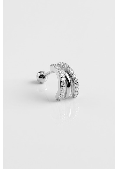 Luna 18 Ayar Beyaz Altın Kaplama Gümüş Tragus-helix Piercing