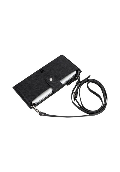 Lozan Strap 6.5 İnch Uyumlu Deri Kartlıklı Kılıf Erc1 Siyah