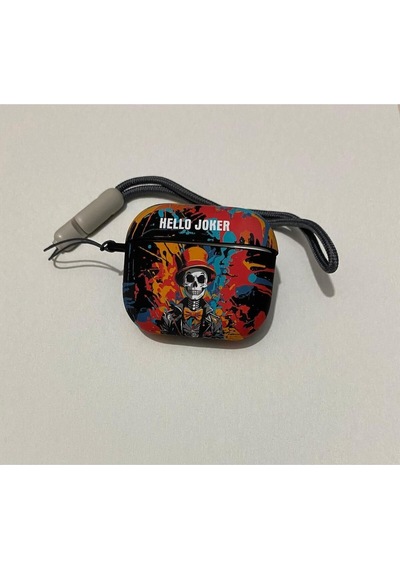 Apple Uyumlu iPhone 3. Nesil  Koruyucu Bluetooth Kulaklık Kılıfı Joker Desenli Fosforlu Figürlü Joker Airpods 3. Nesil