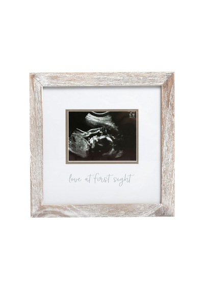 Lexroo Love At First Sight Rustic Sonogram Photo Frame, Baby Keepsake Picture Frame