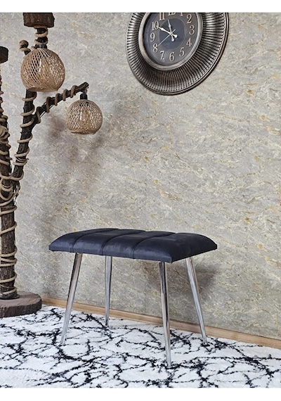 Krom Sivriltme Ayaklı 60 Cm Puf Bench - Puf - Bench - Oturak - Mu Çok Renki