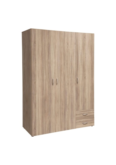 Ahu Giyinme Dolabı - Çok Amaçlı Dolap - Gardırop 120 Cm-3 Kapaklı-2 Çekmeceli