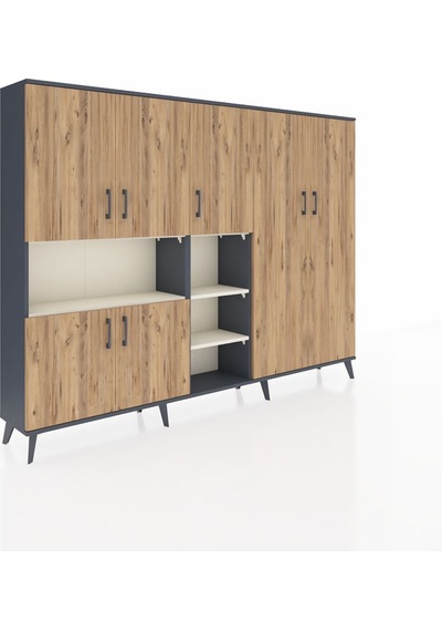 Arges Dolap 13 Raflı 7 Kapaklı 220x30x163 Antrasit-çam/aytaşı Antrasit-çam/aytaşı Arges Dolap 13 Raflı 7 Kapaklı 220x30x163 Antrasit-çam/aytaşı Antrasit-çam/aytaşı
