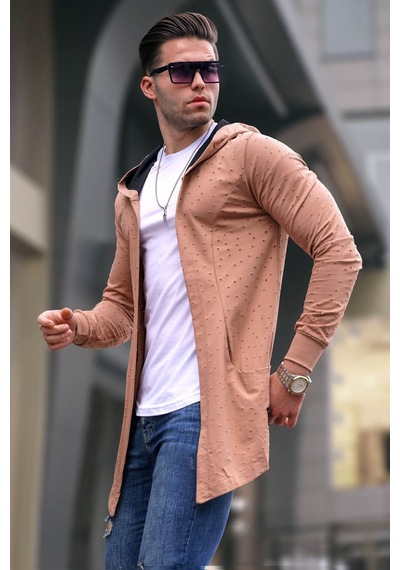 Madmext Camel Yırtık Detaylı Hırka 4093 Camel