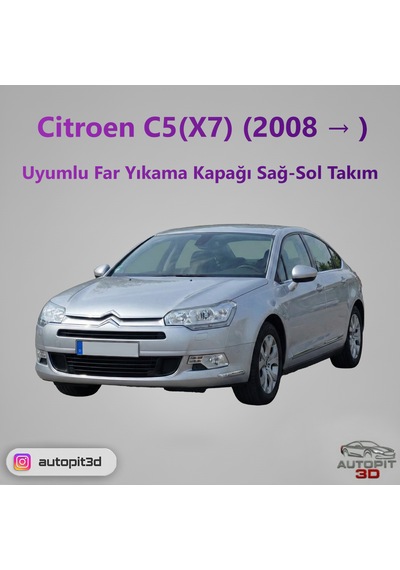 Citroen C5 X7 2008 Uyumlu Far Yıkama Kapağı Sağ-sol Takım Far Yıkama Kapağı