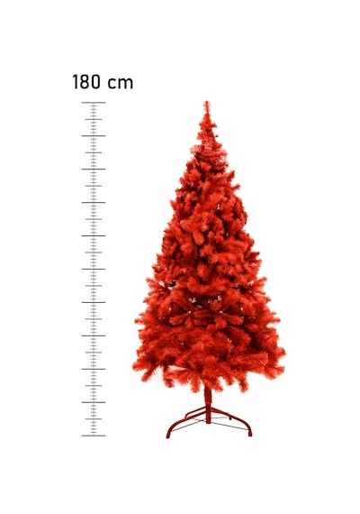 Waldern Premium Luxury Kırmızı Yılbaşı Çam Ağacı 180 Cm 620 Dal