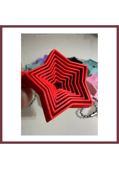 Storeşahin 3d Baskı Yıldız Fidget Anahtarlık - Hareketli Stres Oyuncağı Ve Çanta Aksesuarı-kırmızı Shn0720