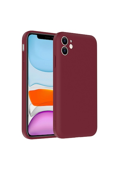 Apple Uyumlu iPhone 11 Kılıf Kamera Korumalı Kartlık Hazneli Zore Vitra Kapak Mürdüm