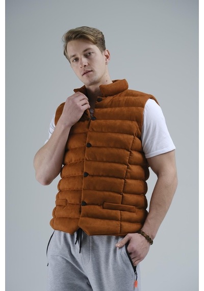 Oksit Tobia Slim Fit Cepli Dolum Süet Erkek Yelek
