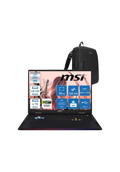Msı Raider 18 Max Hx A2wj-1059tr 1059trf08 Ultra 9-290HX Plus 48 GB 4 TB SSD RTX5090 18" Dos Dizüstü Bilgisayar