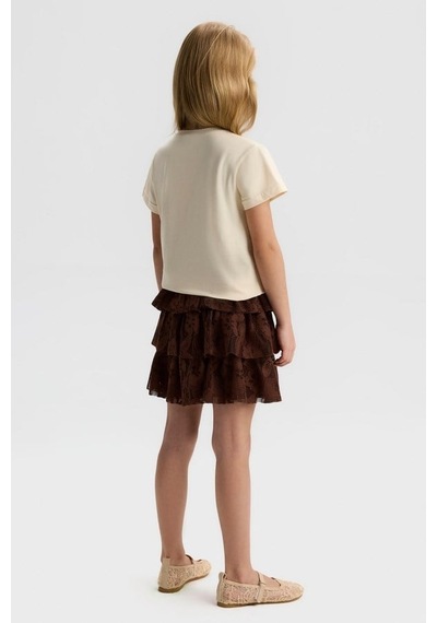 Nk Kids Kız Çocuk Brownie Etek Nk-51523-y Kahverengi