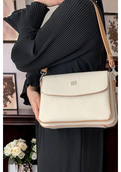 Just Polo Kadın Büyük Boy Ayarlanabilir Askılı Lüks El Ve Omuz Çantası Ebat : 29 X 19 Cm Krem - Camel 59660840