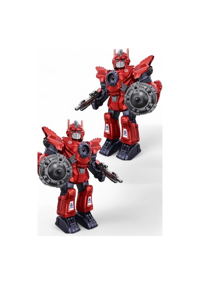 Işıklı Müzikli Buhar Püskürten Savaşçı Robot 34 Cm Büyük Boy Oyuncak - Mavi/kırmızı