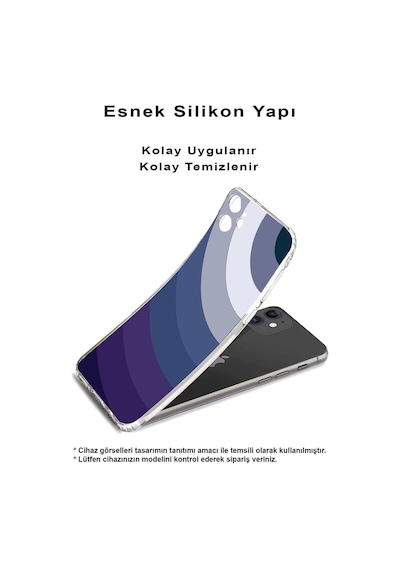 Xiaomi Mi 10t Lite Uyumlu Kamera Korumalı Renk Cümbüşü E Tasarımlı Şeffaf Silikon Kılıf
