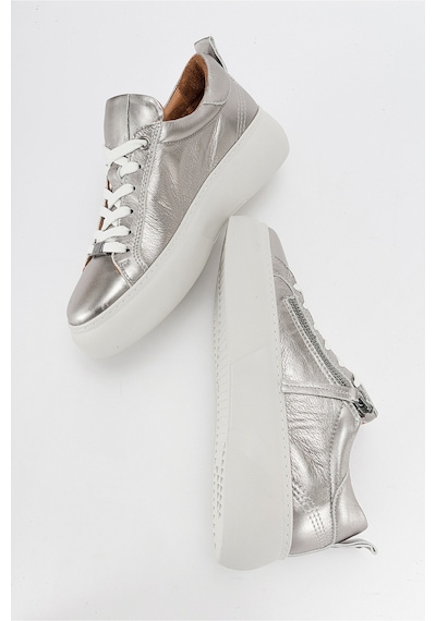 Luvishoes Allıe Platin Hakiki Deri Kadın Sneakers Platin