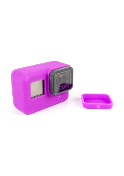 Ayrex Hero 5 Uyumlu Silikon Lens Ve Koruyucu Kılıf Pembe