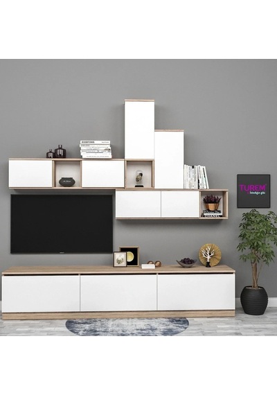 Geometrik Tv Ünitesi Mdf Siyah Geometrik Tv Ünitesi Mdf Siyah
