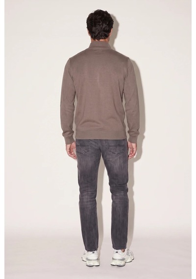Jsco Erkek 6208 Dik Yaka 30/3 Slk Sweat Kahve