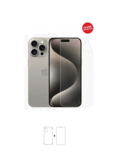 Apple iPhone 15 Pro Max Uyumlu Full Body 360 Derece Ön Arka Ve Yan Koruyucu Tpu Film