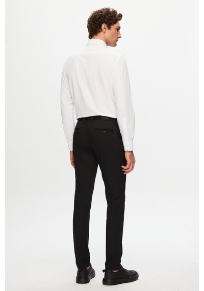 Twn Slim Fit Siyah Armürlü Chino Pantolon 6ecc3s208232m 001