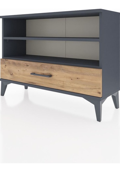 Arges Şifonyer 2 Raflı Tek Çekmeceli 88x30x64 Antrasit-çam Antrasit