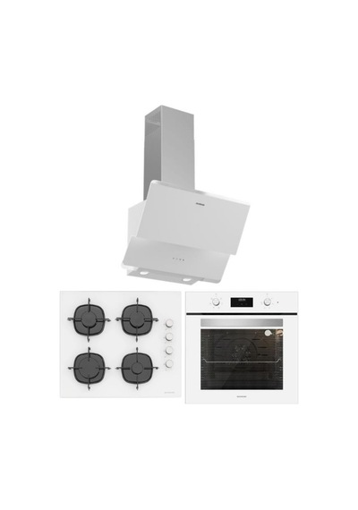 Silverline S2-BO6502W02 + CS5700E6W01 + 3490 Oslo Beyaz Ankastre Set