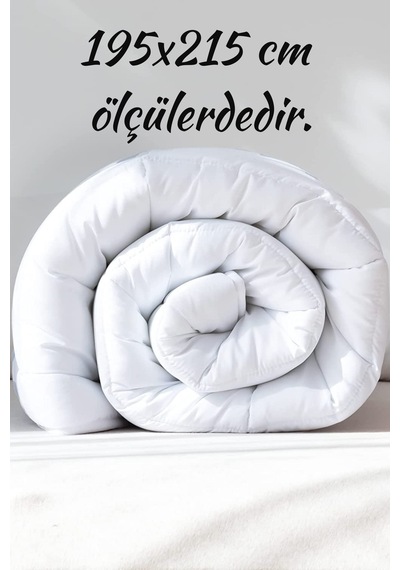 Microfiber Çift Kişilik Yorgan Kapitone Yıkanabilir Mevsimlik Mik Beyaz