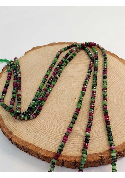 Bileklik Boy Anyolit Rubizoit-rubyzoisit Taşı Rondela Fasetkesim Yarım Dizi 2.5 4mm Uzunluk 18cm Çok Renkli