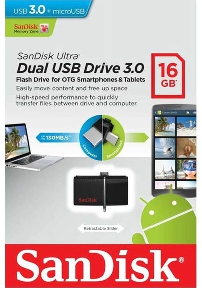 SanDisk Ultra Dual Drive OTG SDDD2-016G-GAM46 16 GB Usb 3.0 Flash Bellek