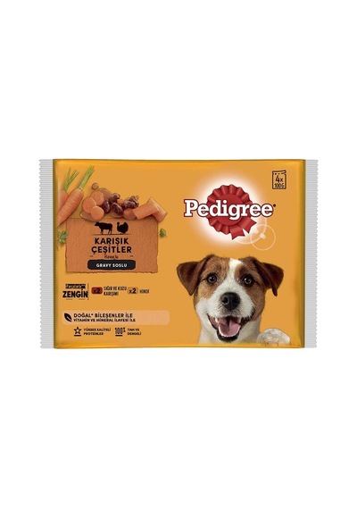 Pedigree Etli Seçenekleri 4'lü Poşet Paket Yaş Mama 400 Gram