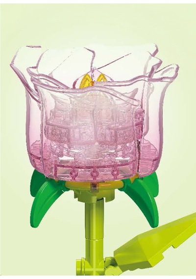 Building Block Flower 132 Parça Lila Gül