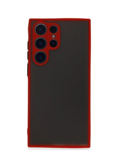 Samsung Uyumlu Galaxy S22 Ultra Kılıf Montreal Silikon Kapak - Kırmızı 0.2M-Çok Renkli