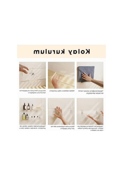 Kendinden Yapışkanlı 40 Cm Pleksi Banyo Rafı
