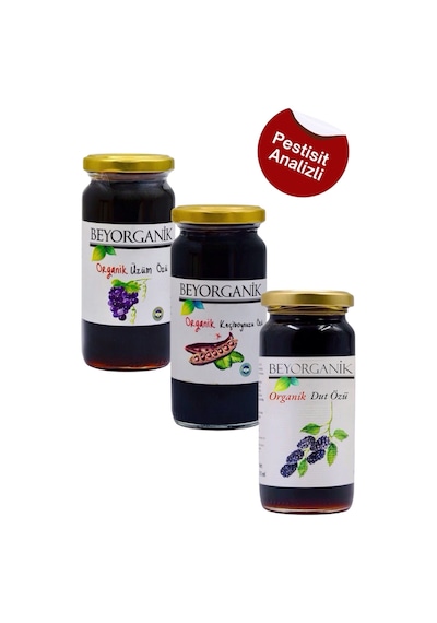 Organik Keçiboynuzu & Dut & Üzüm Özü 3'lü 315 Ml Pestisit Analizli