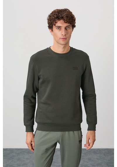 Air Jones Tommy Life Omar Haki Şardonlu Erkek Sweatshirt - 88137 Haki
