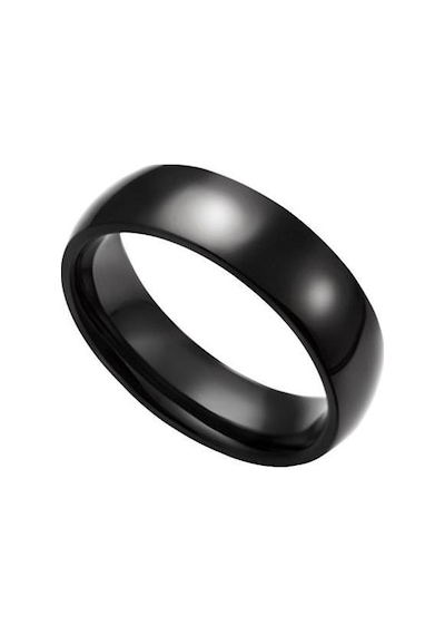 Unisex 6mm Parlak Bombeli Erkek Kadın Çelik Alyans Yüzük Tca 001