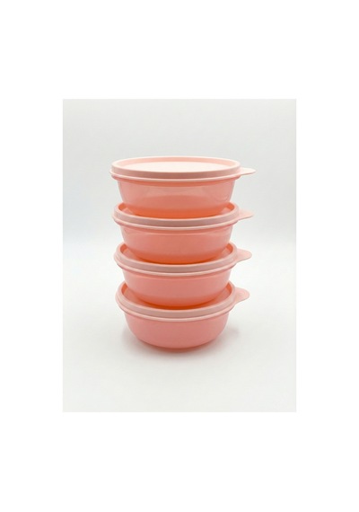 Şeker Kaplar 4'lü 300 Ml, Saklama Ve Servis Kabı 4'lü Set 300 Ml Pembe