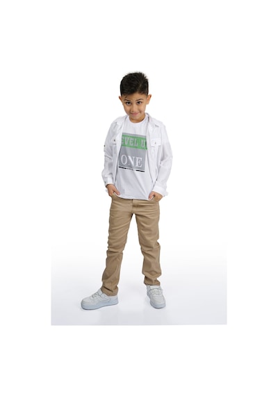 Mnk Baby & Kids Gömlek , Pantolon , T-shirt 3parça Erkek Çocuk Takım Mnk1754 Beyaz